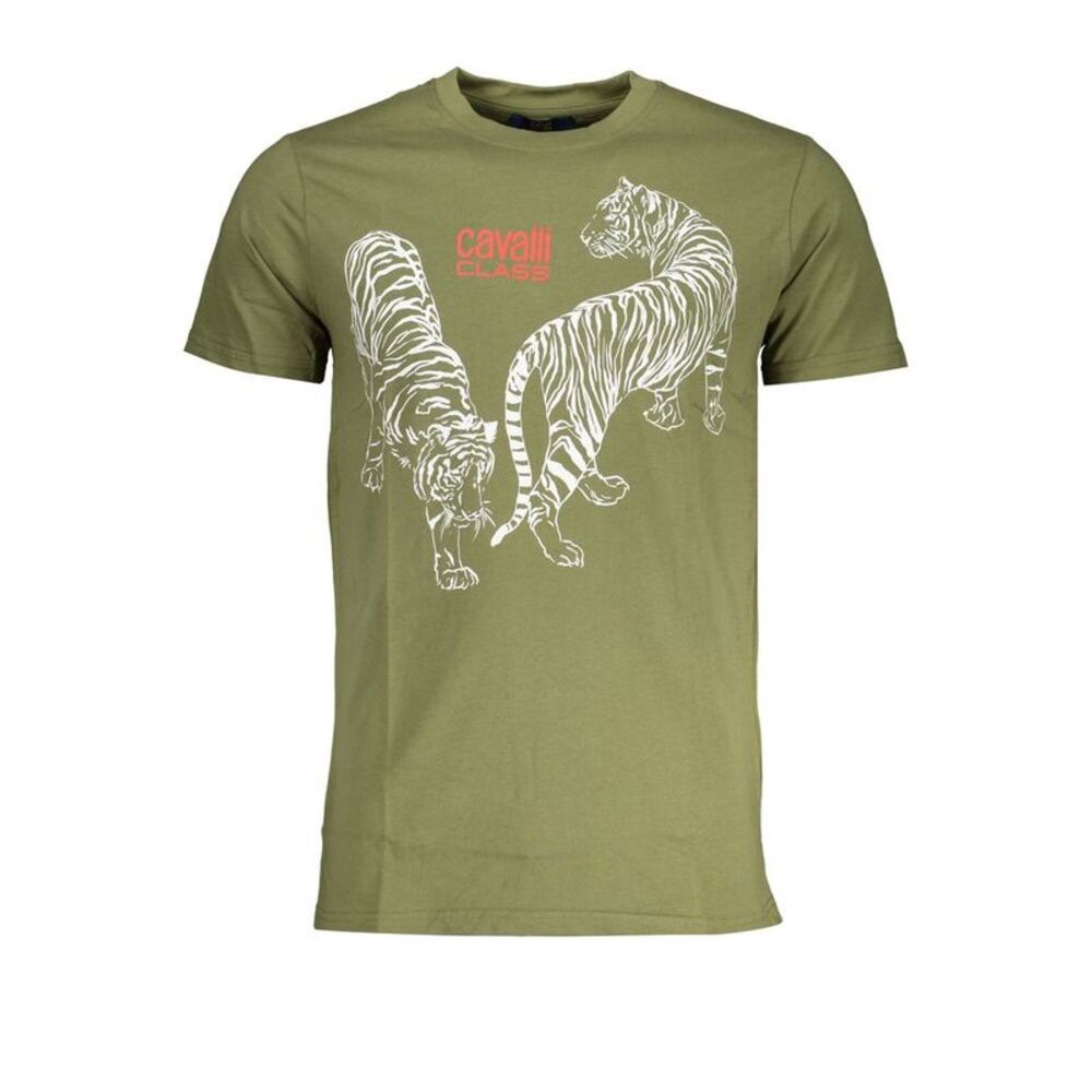 Cavalli Class Verde Cotton Men Men's T-Shirt